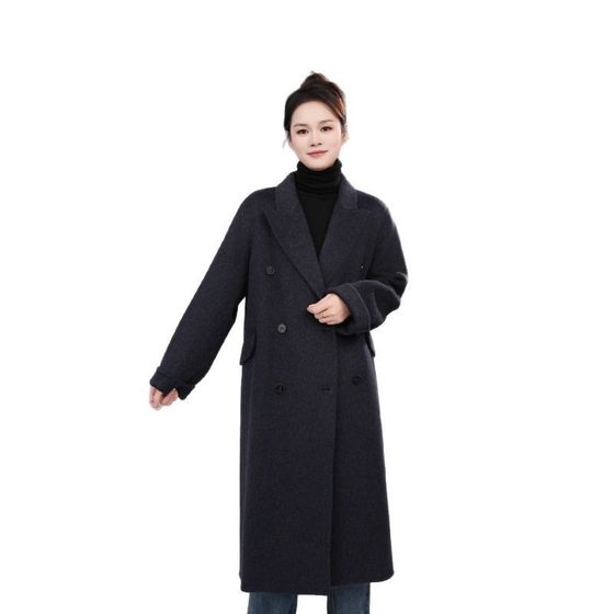 European and American Thickened Pure Wool High-end Trendy Elegant Long Wool Jacket Women's Hot Sale Autumn and Winter New