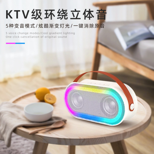 Custom P6 Bluetooth Outdoor Mini Speaker with Wireless Microphone – Perfect for Home KTV, Kids, and Everyone to Enjoy Karaoke at Home