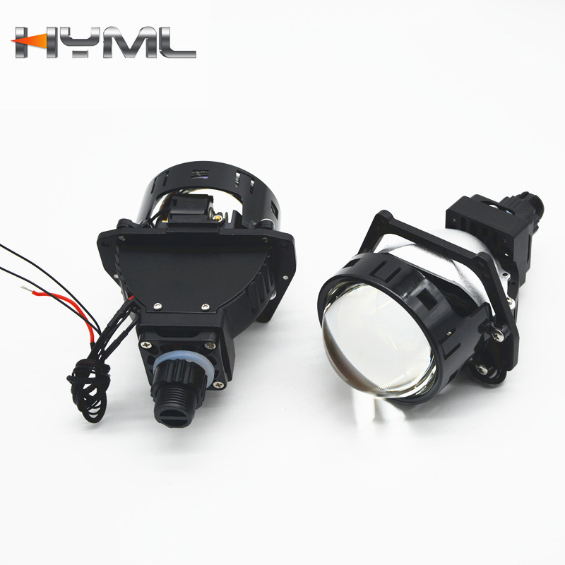 láser de alta potencia LED + 3 taza de lámpara doble lente de luz láser de reflexión de película violeta de cuatro capas instalado no destructivo faro de automóvil