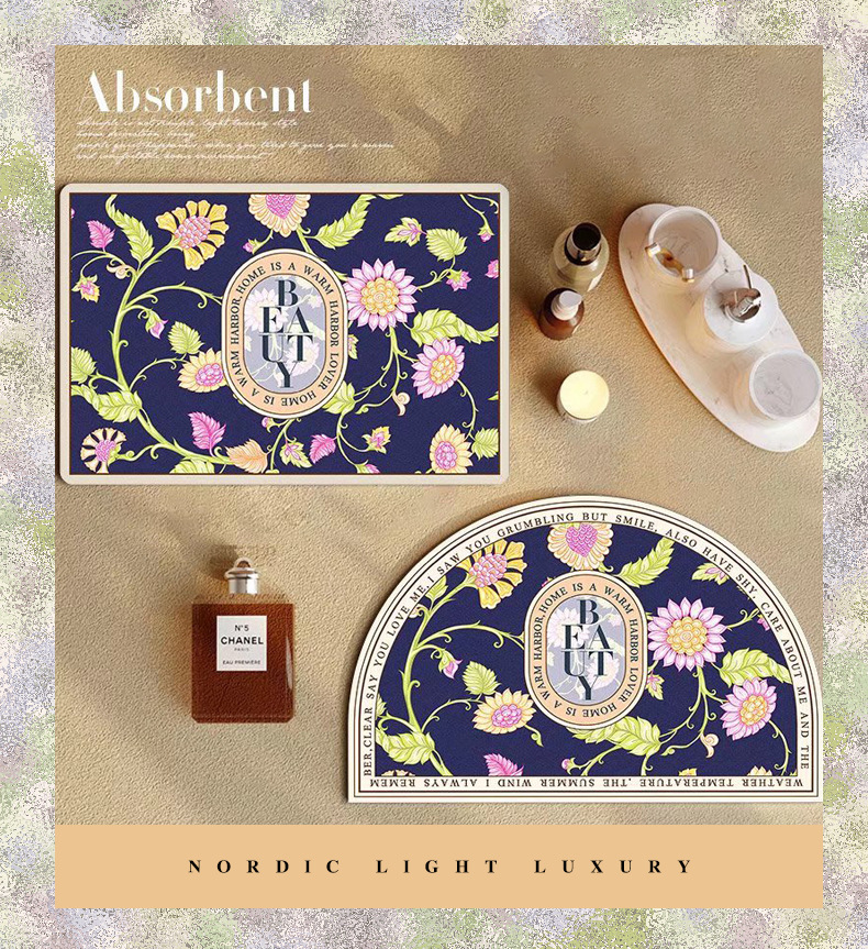 美式硅藻泥地垫,浴室垫,吸水地垫,速干地垫,卫生间脚垫