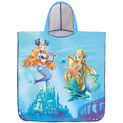 Toalla de baño para niños capa de dibujos animados con capucha bebé absorbente de secado rápido albornoz de natación niño playa toalla de playa portátil
