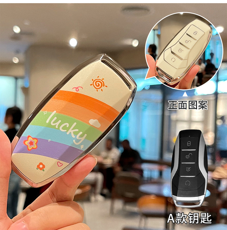 Suitable for Byd Dolphin Key Cover Han Ev Cartoon Pattern Seagull Destroyer 05 All-Inclusive Tpu Protective Shell Bag