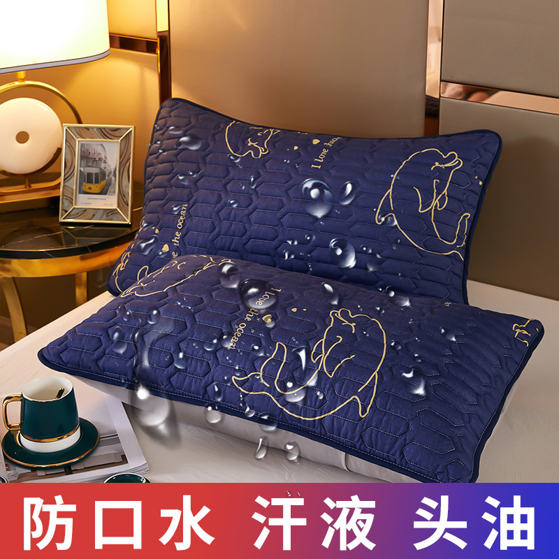 Waterproof quilted cartoon protective pillowcase, Amazon