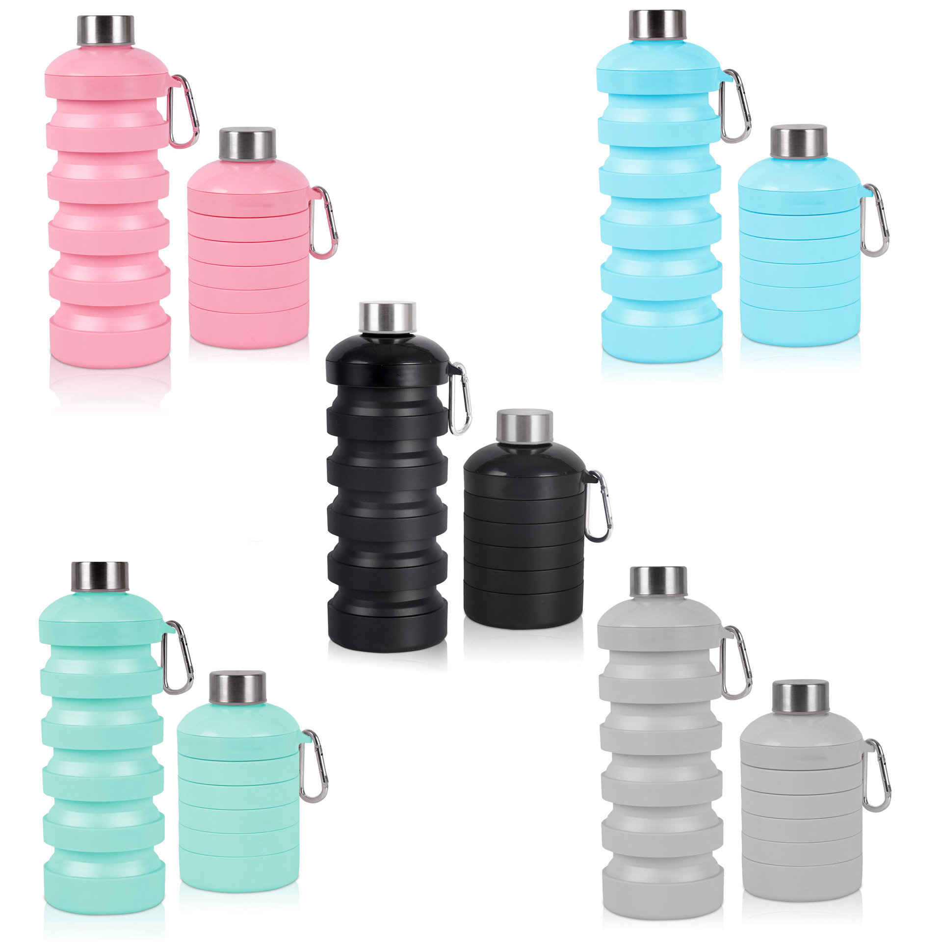 De silicona de gran capacidad plegable taza de agua al aire libre viajes ciclismo deportes botella de agua retráctil botella de agua de silicona plegable