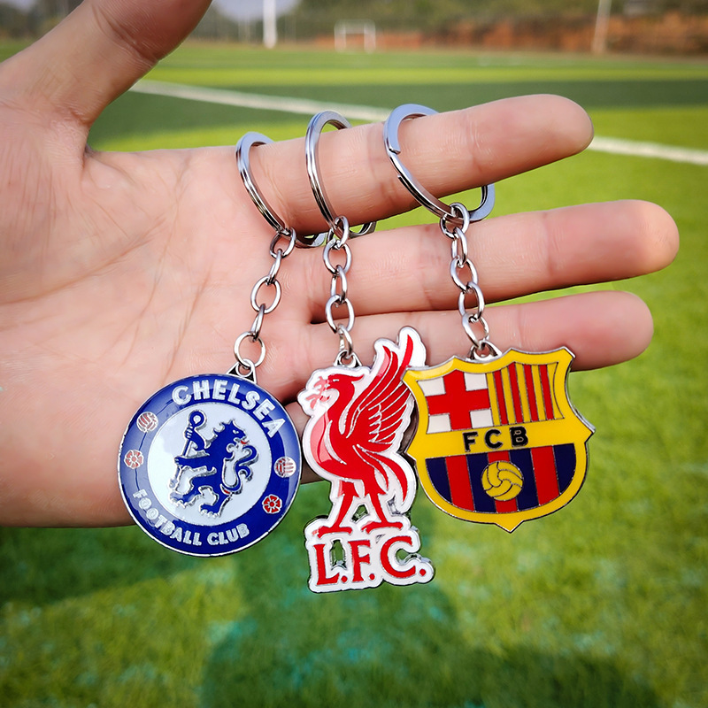 Chelsea Barcelona football fans around the gift logo color car key chain backpack ornaments