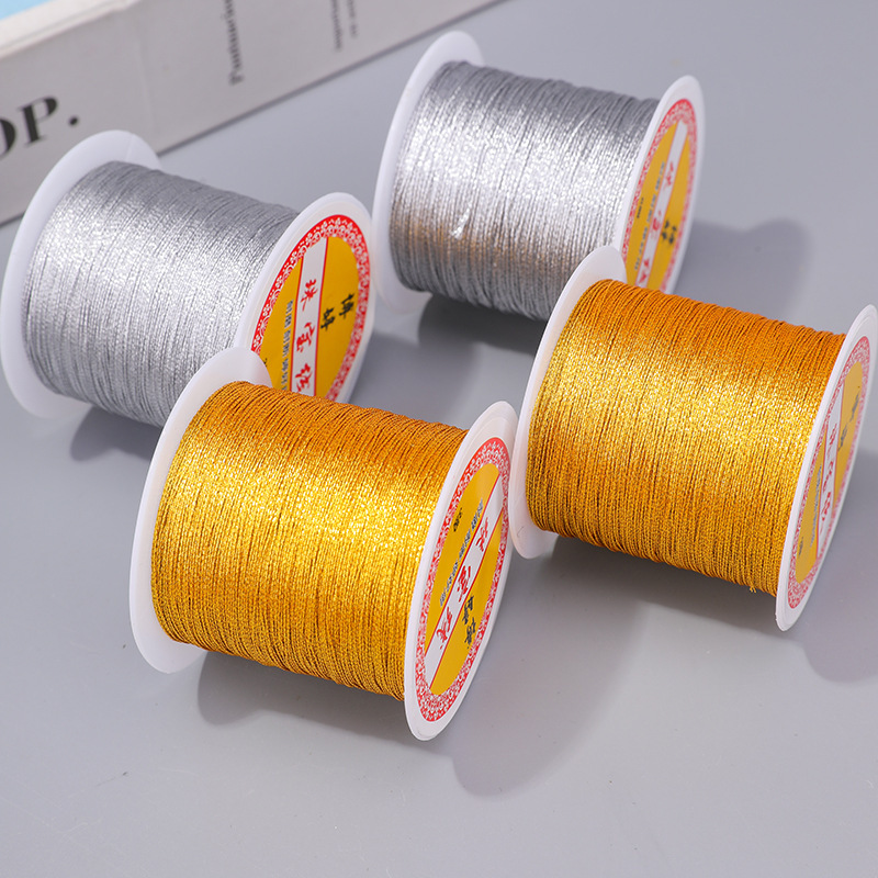 Bo Ting Gold Silver Strands DIY Hand-Woven Bracelet Beaded Hand-Knitted Gold Thread Wrapped Rope Accessories Material