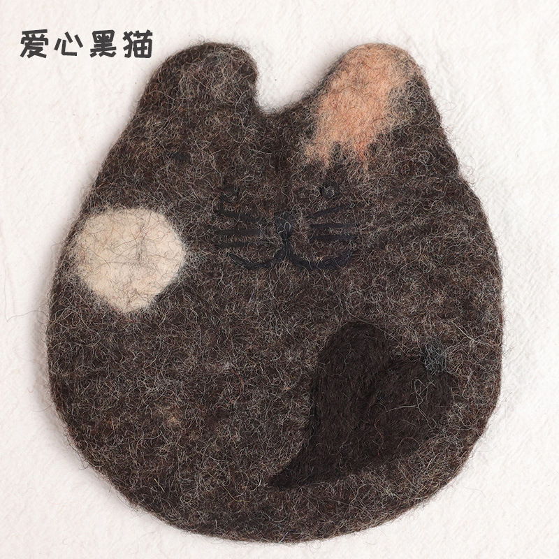 INS estilo fieltro lana amor gato montaña aislante absorbente mantel foto apoyos regalo personalizado decoración de escritorio