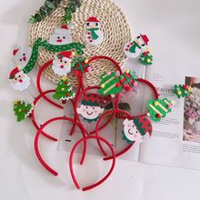 亞馬遜速賣通聖誕老人發箍 兒童聖誕節日雪人聖誕樹頭箍頭飾批發