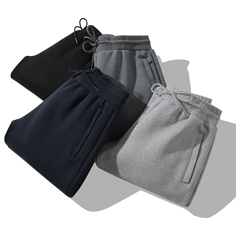 Men's Straight Middle-aged and Elderly Cotton Pants Men's Outer Wear Zipper Pocket Sports Pants Men's Thickened Lamb Fleece Casual Pants Men's Straight Middle-aged and Elderly Cotton Pants Men's Outer Wear Zipper Pocket Sports Pants Men's Thickened Lamb Fleece Casual Pants
