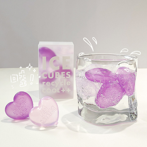 Non-melting heart-shaped ice cubes, food-grade, chilled small ice balls, reusable, summer ice-making tray molds