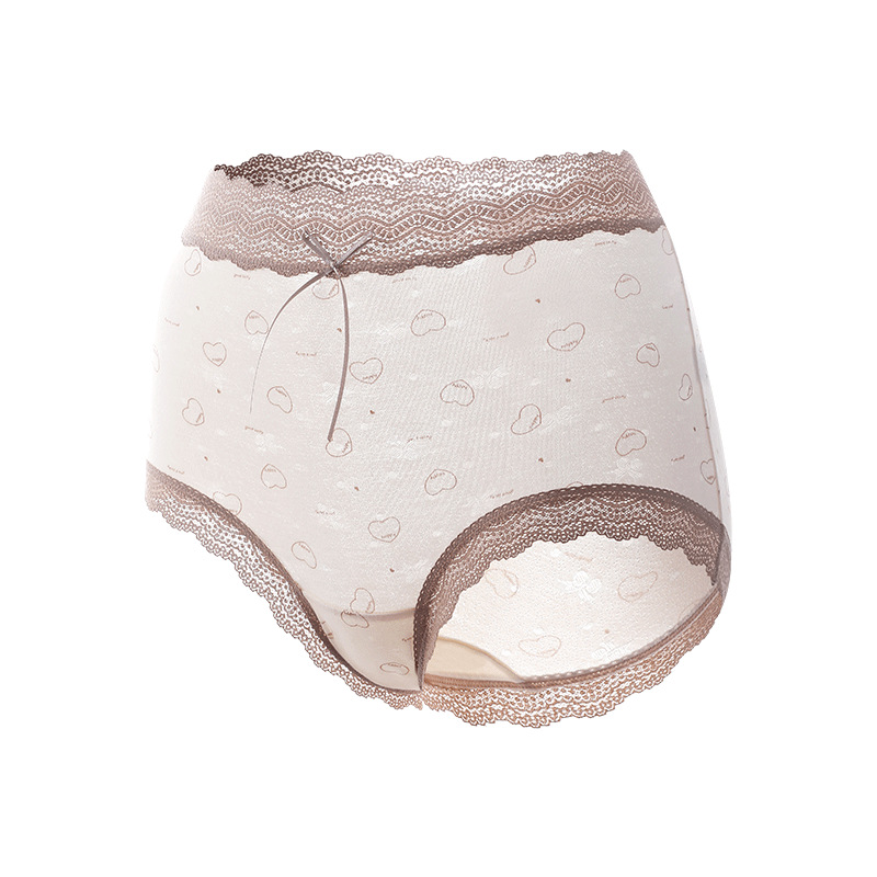 大码内裤胖MM高腰新疆棉质女士豹纹豹纹蕾丝边10A 205斤三角裤
