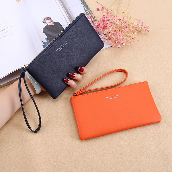 2026 Korean Style Zipper Clutch Bag Coin Purse Wallet New Style Women's Long Wallet Large Capacity Fashionable and Versatile