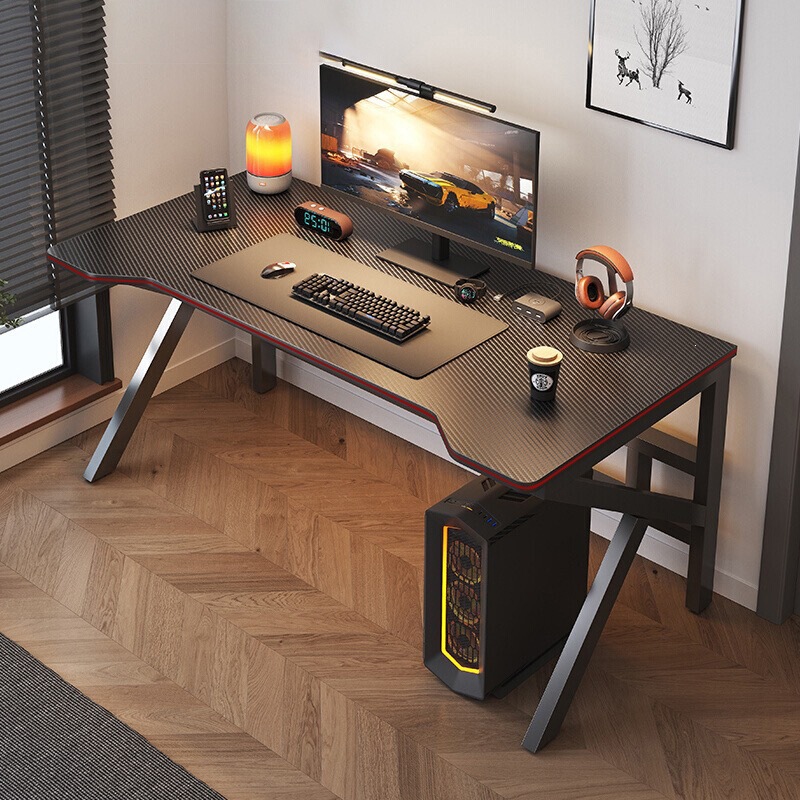 Computer Desk, Desktop Home-Use Gaming Table and Chair, Office Desk, Simple Study Room Writing Desk, Carbon Fiber Texture Computer Desk, Desktop Home-Use Gaming Table and Chair, Office Desk, Simple Study Room Writing Desk, Carbon Fiber Texture