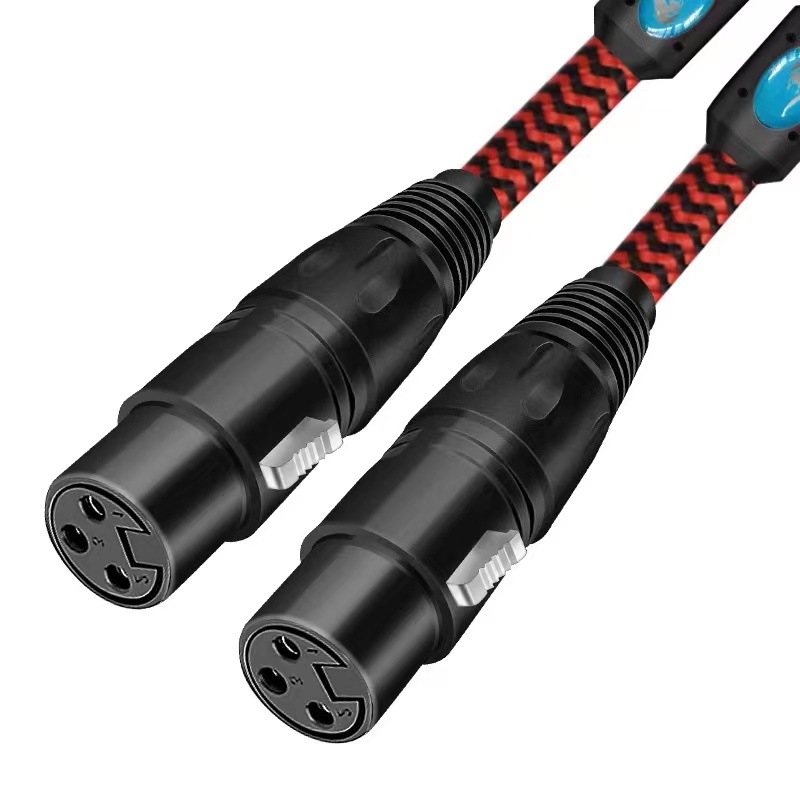 戈利狮卡农头音频延长线XLR卡侬母对母平衡线调音台麦克风加长线