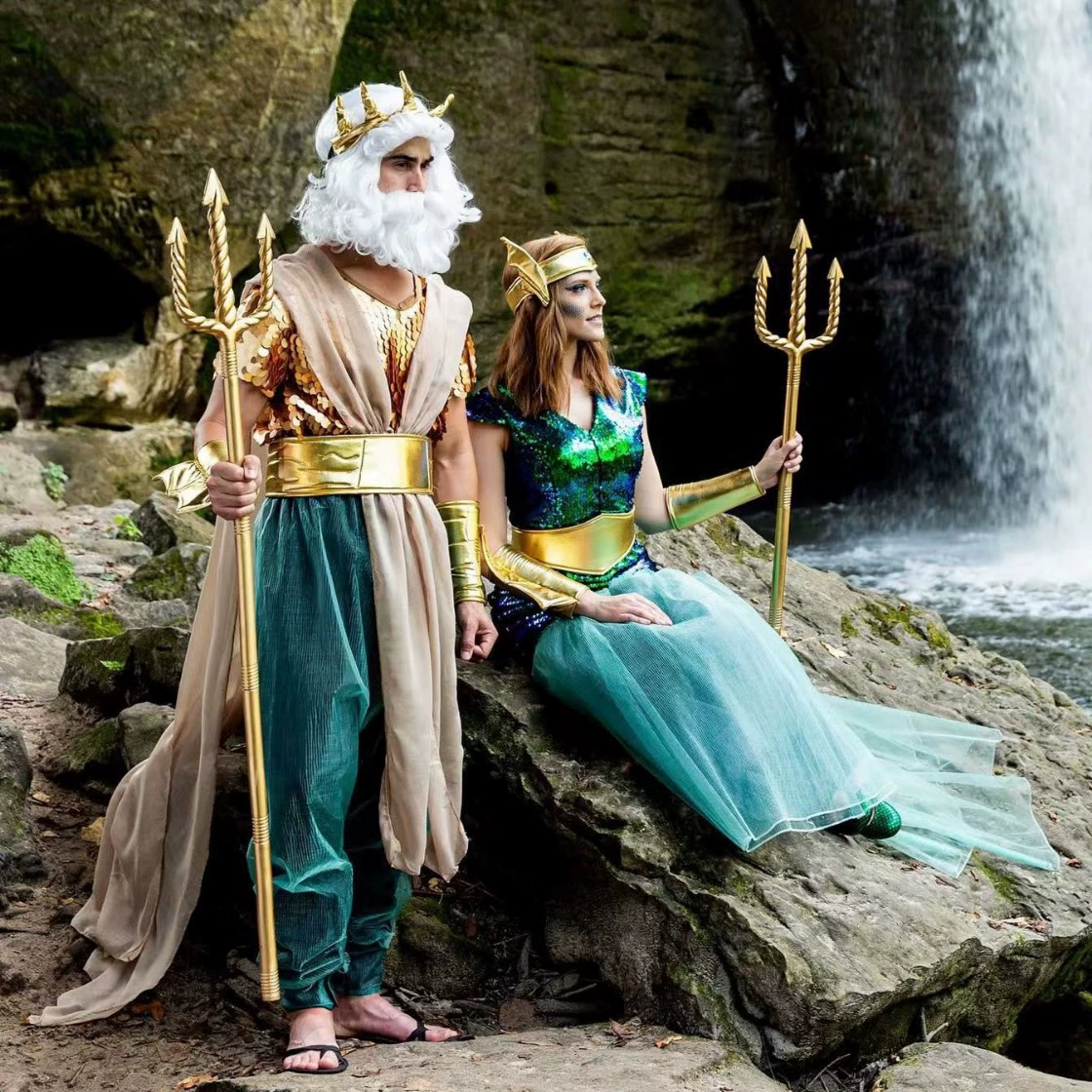 Костюм Аквамена, костюм Атланы на Хэллоуин, костюм фараона, ролевые костюмы для взрослых мужчин и женщин из Лиги справедливости.