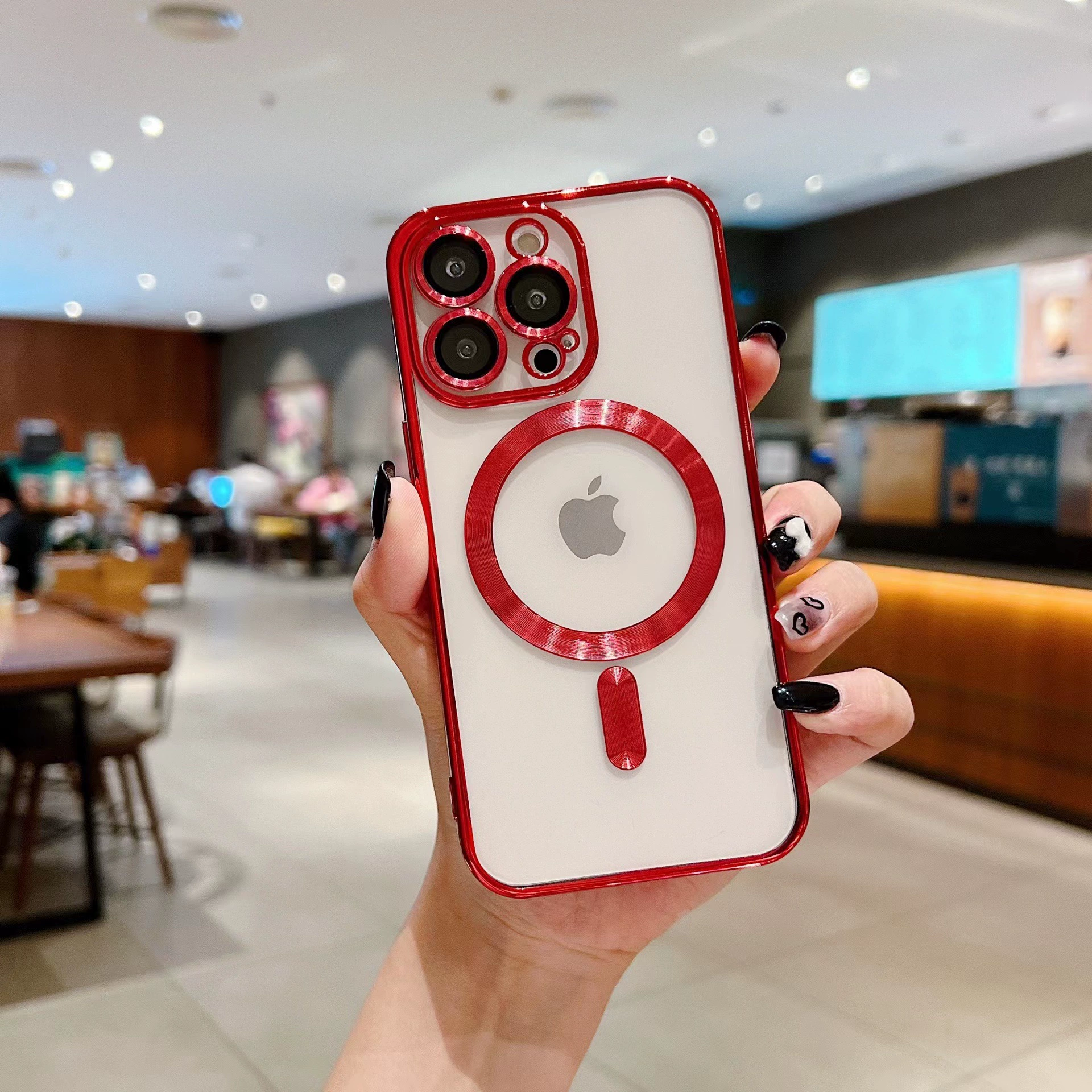 Чехол для телефона (Apple iPhone17 Pro) прозрачная линза, защитная кольцевая магнитная защита