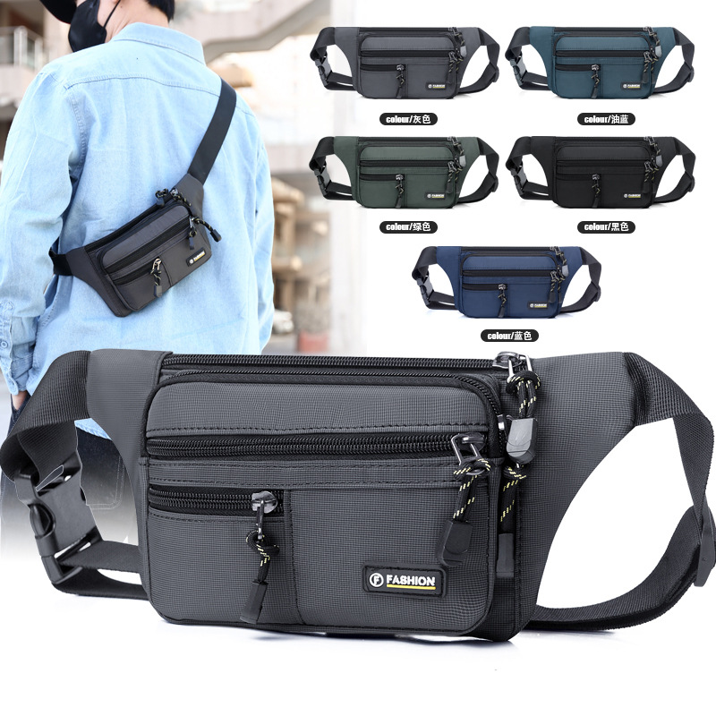 Korean Style Casual Waterproof Oxford Cloth Bag New Men's Crossbody Bag Multi-Pocket Backpack Large Capacity Single Shoulder Bag for Men