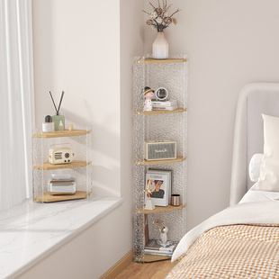 Acrylic Triangular Storage Rack Corner Cabinet Corner Cabinet Corner Living Room Bedroom Corner Cabinet Corner Wall Cabinet Floor-Standing