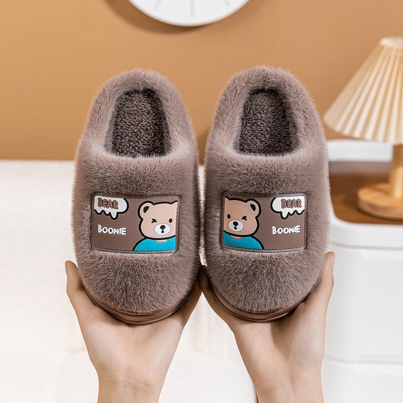 Otoño y invierno zapatillas de algodón para niños y niñas bebés en el hogar infantil invierno zapatillas de lana para niños padres e hijos mayores