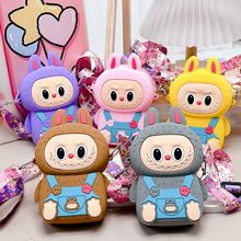 新款儿童可爱拉布布公主包包中号零钱包卡通便携零钱袋硅胶斜挎包