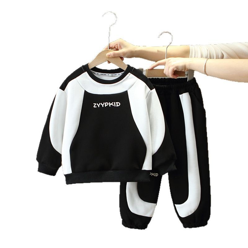 7672 traje de primavera para niños 2025 nuevo suéter de moda para niños de dos piezas ropa coreana de primavera y otoño para bebés