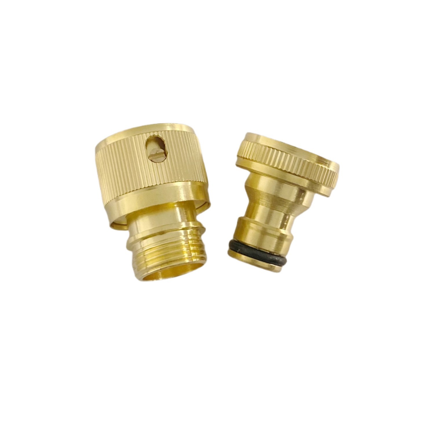 黄铜1/2外牙快速接头美式3/4内牙奶嘴接头 4分外牙通水美标6分外