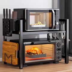 国境を越えたキッチン電子レンジ棚伸縮可能家庭用二重オーブン棚テーブル収納スタンド工場