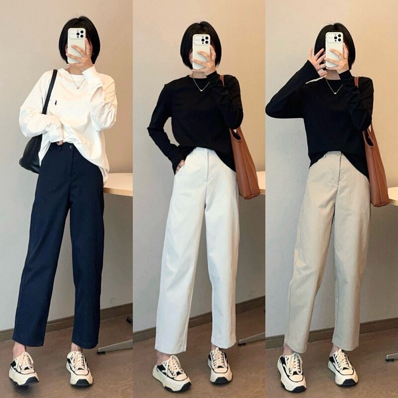 Commuting Cigarette Pants 2025 Autumn Versatile Elastic Waist Three-Dimensional Cut Cropped Casual Pants Women's Pants Good Fit