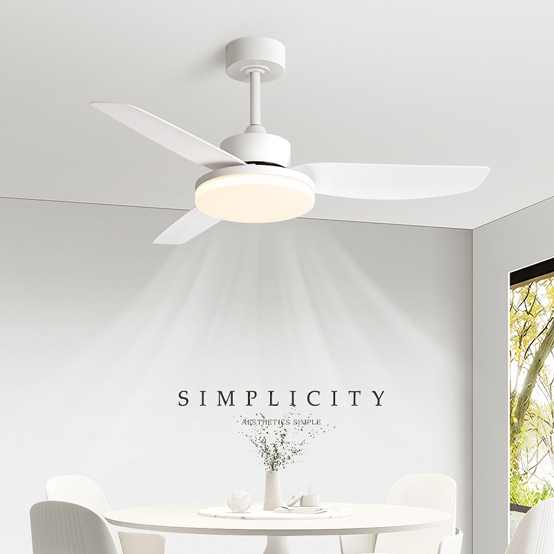 [Selección estricta] lámpara de ventilador de techo de hoja recta 2025 nueva lámpara de ventilador de viento de crema simple gran lámpara de ventilador de viento Guangdong Zhongshan