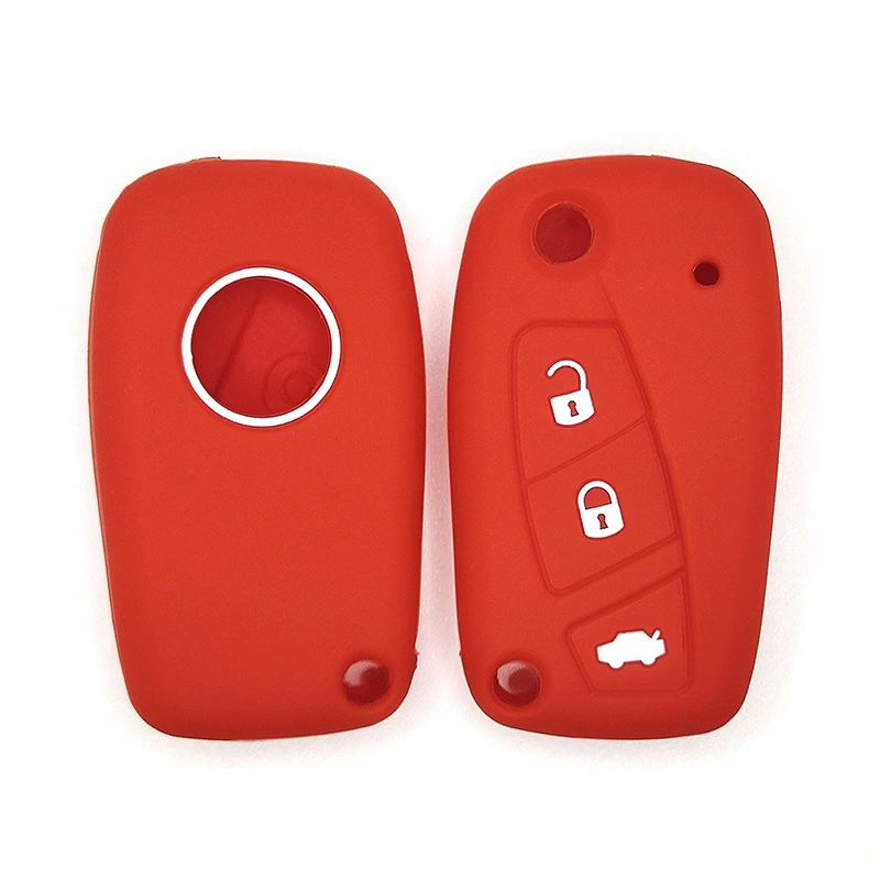 Для Fiat Boyue Складной силиконовый чехол для ключей с 3 ключами Мягкий клеевой чехол для ключей Автомобильный пульт дистанционного управления Защитный чехол