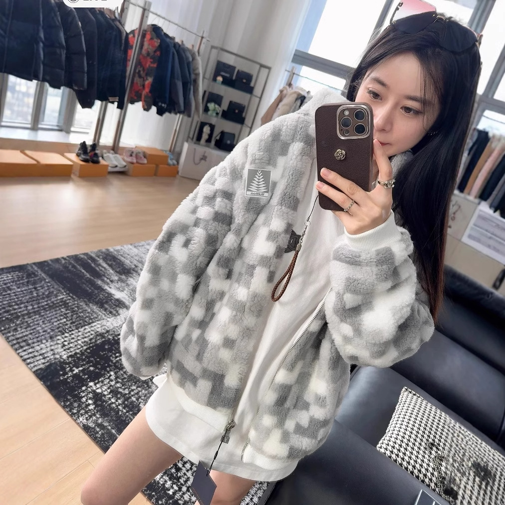 (2개) 당나귀 홈 모자이크 양털 재킷 포이즌 홈 재고 올바른 버전 V 홈 24 겨울 새 재킷
