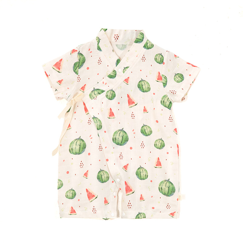 Muselina ropa de bebé verano bebé mono gasa delgada recién nacido un año de edad monje ropa Luna Llena escalada