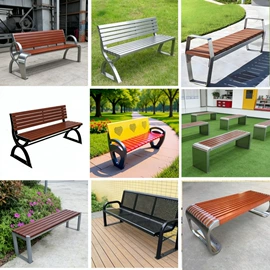户外实木桌椅;排椅、等候椅;户外金属桌椅
