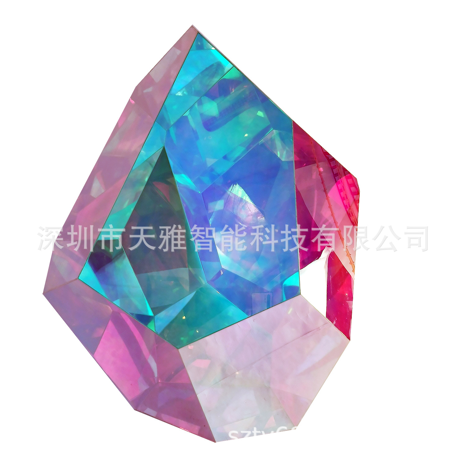 炫彩亚克力创意模型摆件 七彩镭射亚克力 广告婚庆变色板定制加工