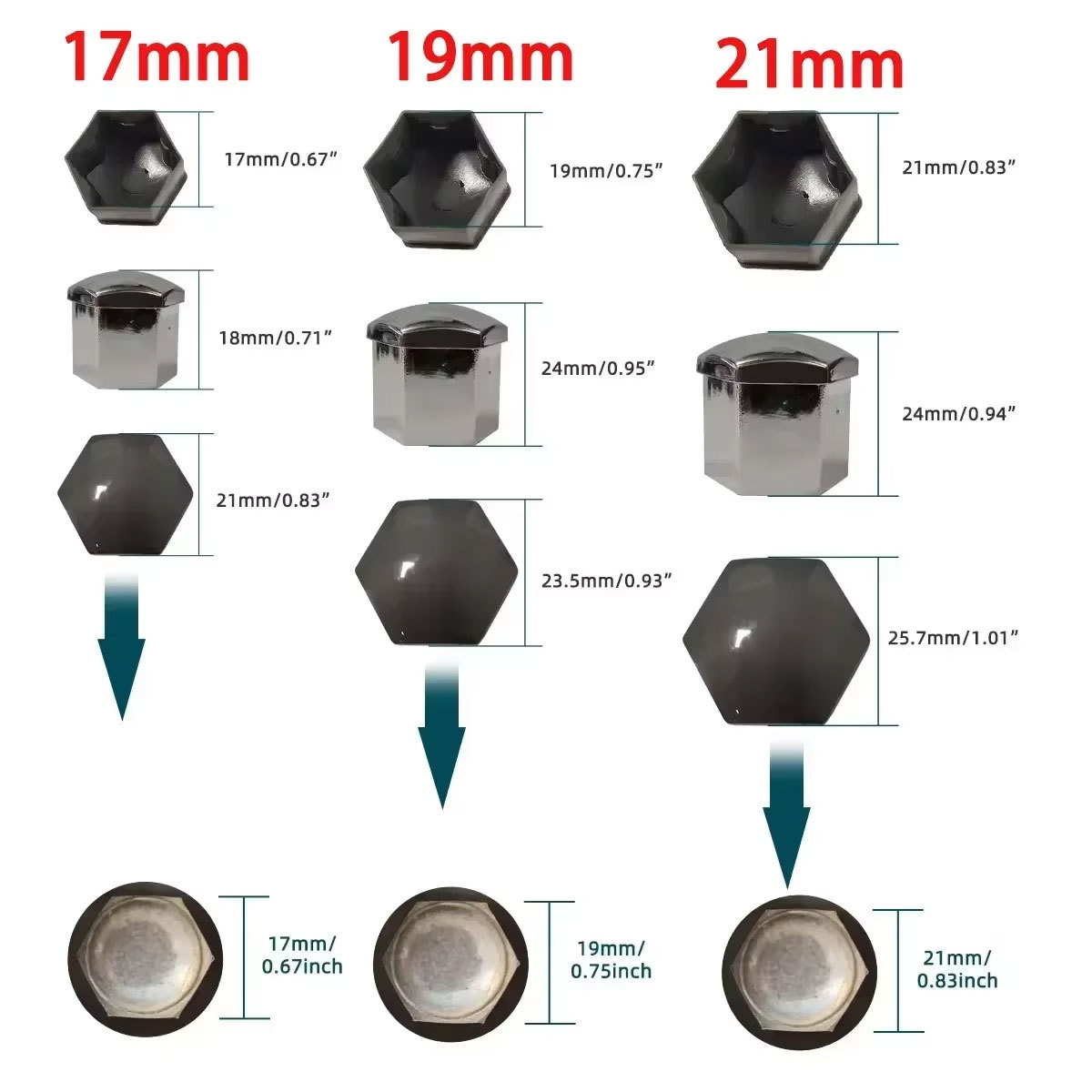 cubierta de polvo 17mm19mm21mm cubierta de tuerca neumático de automóvil sujetador de tornillo de óxido accesorios transfronterizos