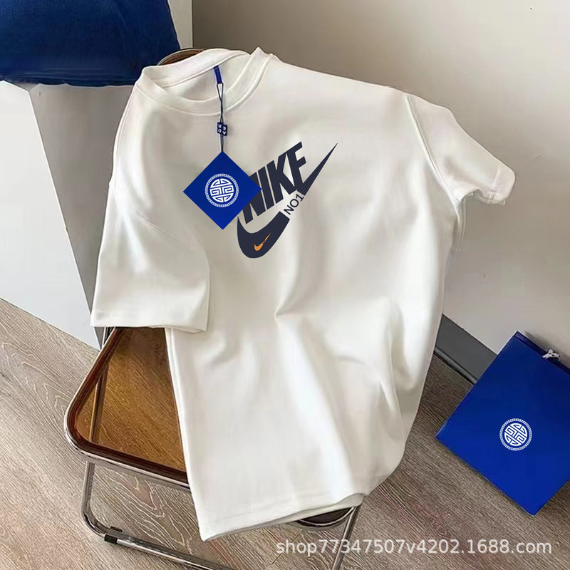 300g Heavy American Cotton Short-sleeved T-shirt Summer Loose All-match Casual Trendy Top for Men and Women Couple Same