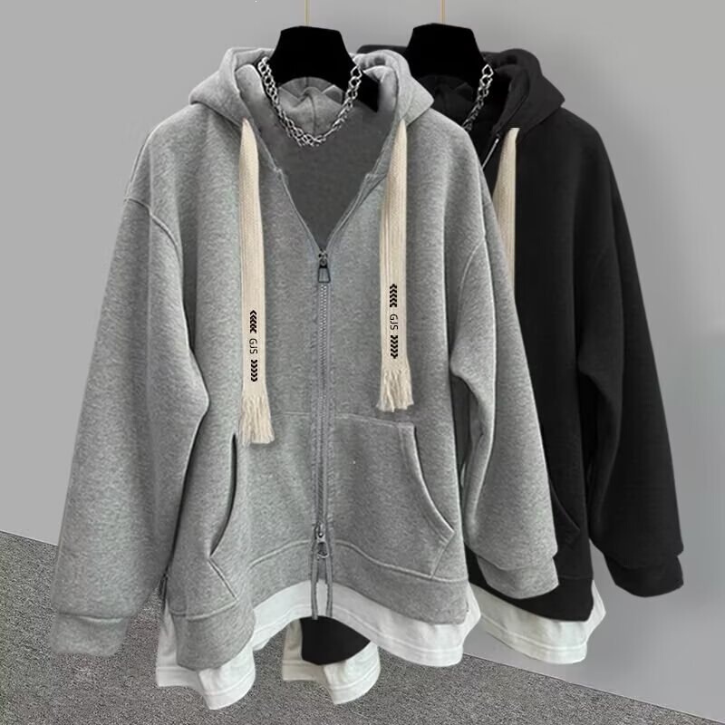 Braided Rope Hooded Cardigan Sweatshirt for Men 2026 Spring/Autumn Trendy Design Niche Couple Outfit Jacket Top
