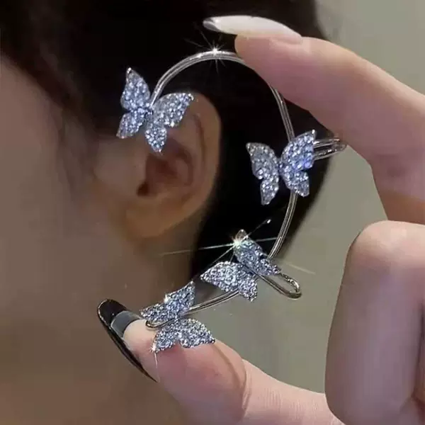 Super fairy-like butterfly ear cuffs for women, non-pierced ear clips, light luxury and high-end ear cuffs, fairy-like and ethereal earrings for women