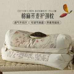棉麻荞麦枕护颈椎助睡眠专用枕头枕芯成人家用单人硬枕头芯单只装
