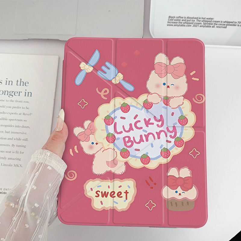 iPad Air6 Protective Case Ninth Generation 78 Cute Picture 10.2inch Y Foldable Ipad10 with Pen Slot Pro 11inch Rotation