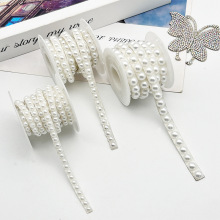 跨境珍珠水钻条服饰鞋帽水钻贴饰品配件粘钻手工装饰珍珠钻贴