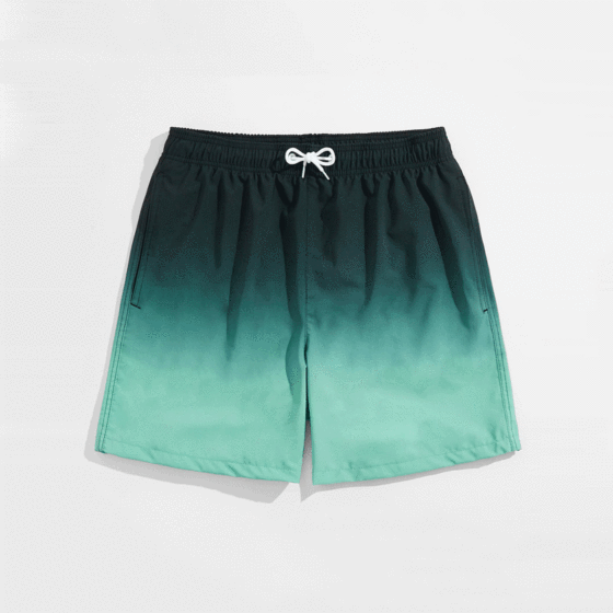 Gradient Color Swimming Trunks Men's Adult Anti-Embarrassment Amazon Foreign Trade Loose Quick-drying Casual Beach Pants Men's Fashionable Handsome