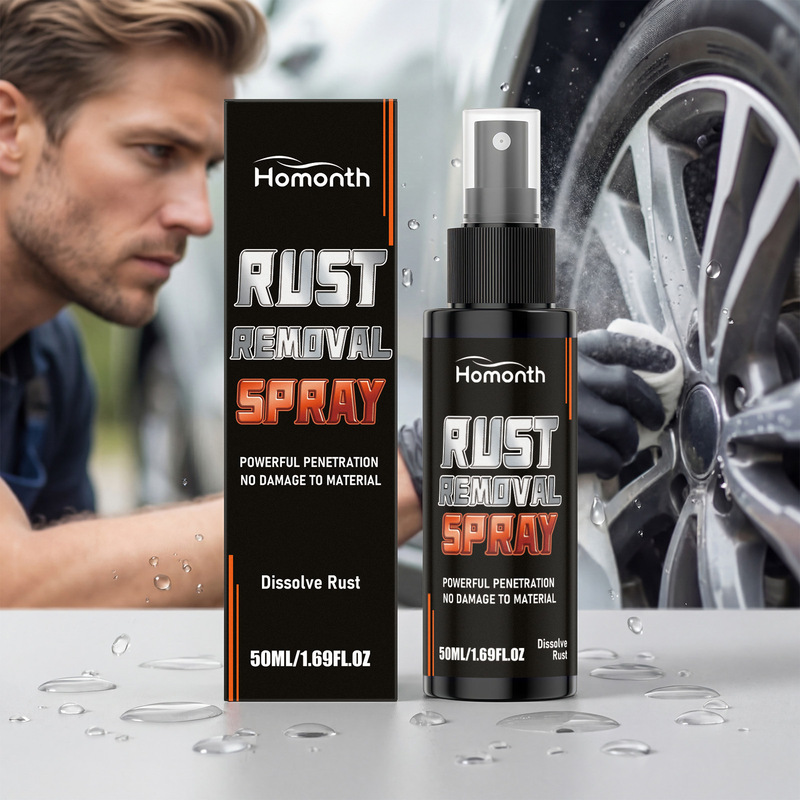 HOMONTH Rust Remover Spray: Cleans rust from car body and wheel surfaces, restores shine, and provides daily metal protection against rust HOMONTH Rust Remover Spray: Cleans rust from car body and wheel surfaces, restores shine, and provides daily metal protection against rust