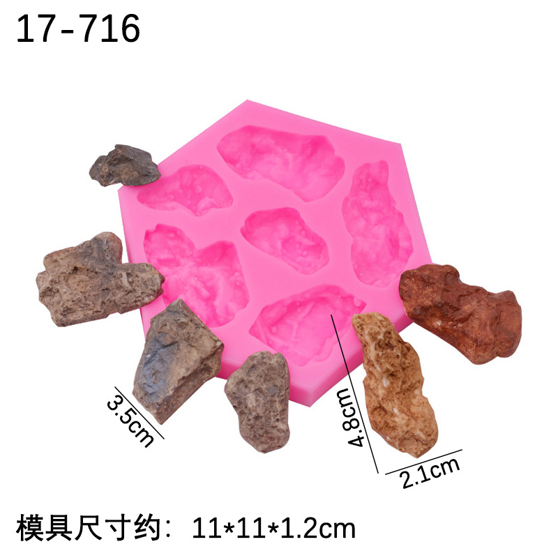 Piedra Artificial rocalla molde de silicona estilo chino decoración la torta accesorios chocolate fondant