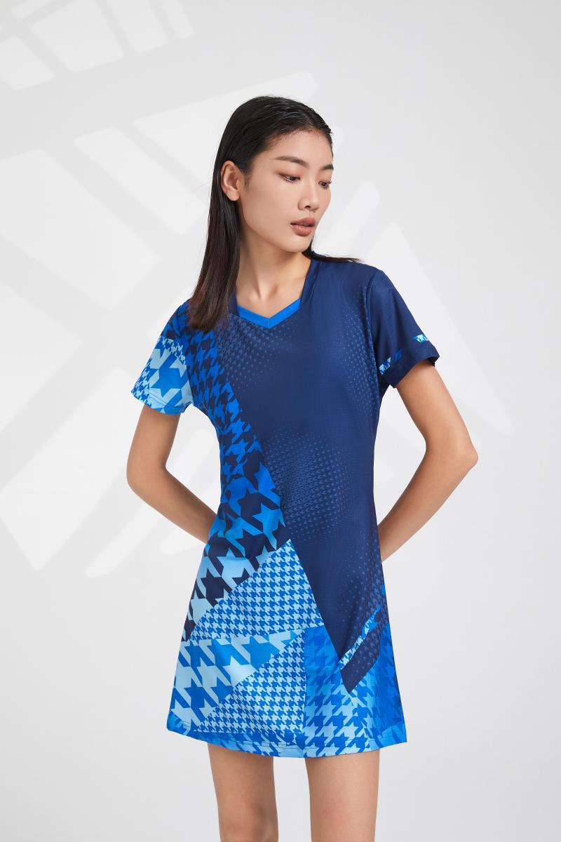 Vestido de bádminton de velocidad de mujer seco abrigo transpirable de fondo anti-luz de tenis vestido de bádminton personalizado