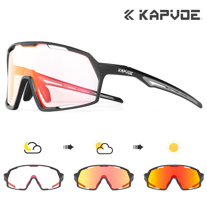 Gafas de ciclismo KAPVOE Gafas de sol deportivas fotocrómicas Gafas de deportes al aire libre Gafas de ciclismo de montaña de carretera