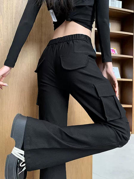 Black Flared Pants for Women, Spring 2026 New Style, Petite High-Waisted Slim-Fit Workwear Style Bootcut Pants