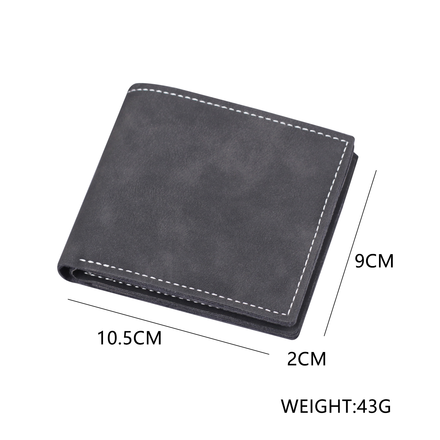 Cartera corta para hombre Cartera para hombre Dos pliegues Wallet Men Bolso en dólares Cartera plegable para hombre Piel suave para estudiantes
