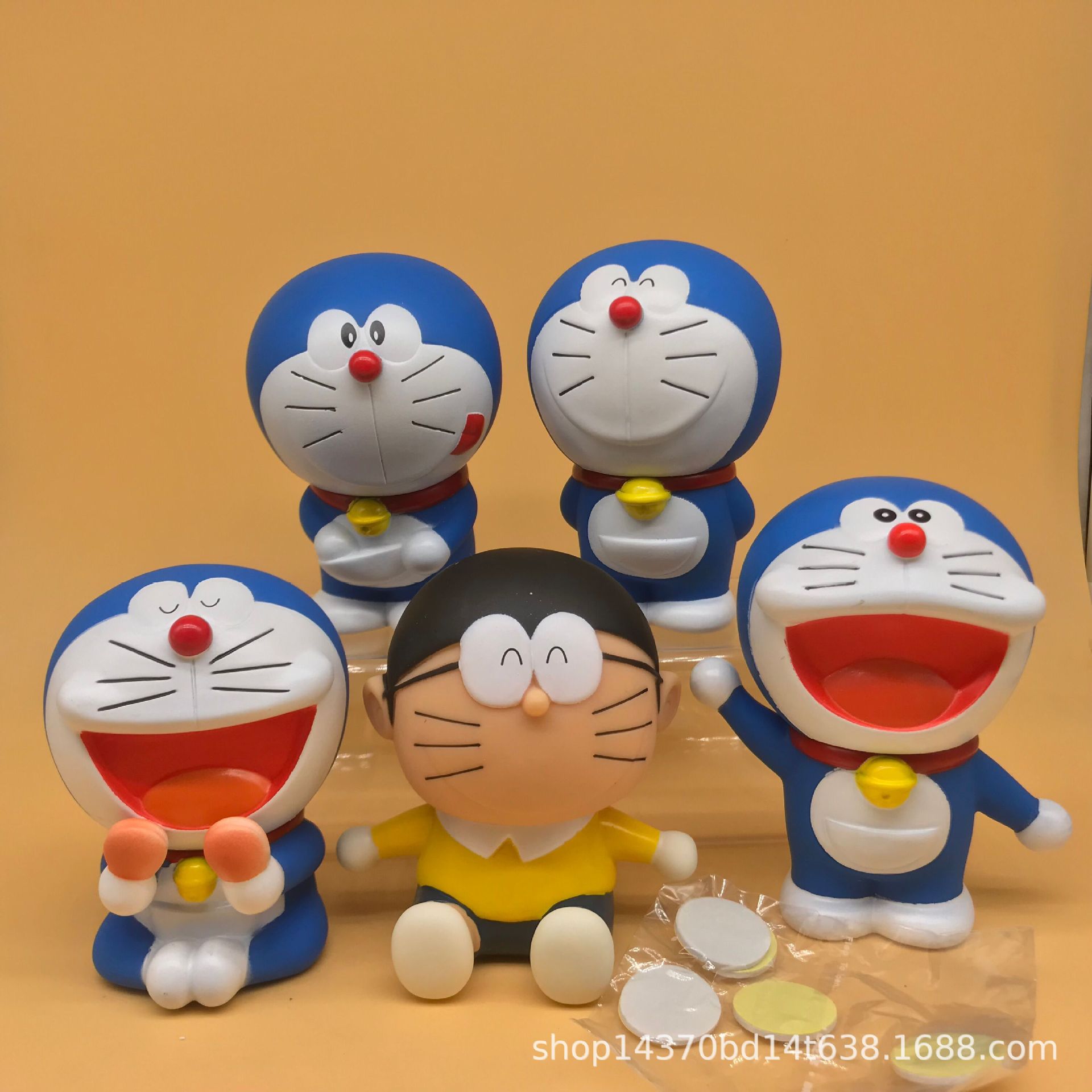 潮玩卡通可爱系列5款蓝胖子大熊玩偶公仔烘焙礼品摆件批发