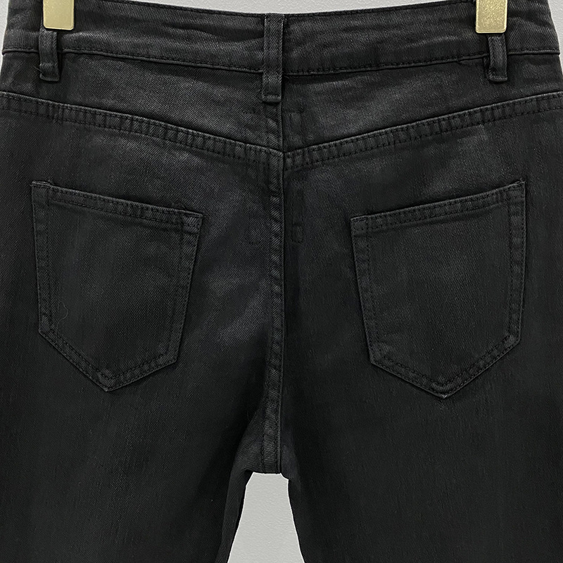 Jeans Largos para Hombre SUBHUMAN | Estilo Clásico Oscuro Versátil para Otoño/Invierno con Acabado Encerado Artesanal y Diseño Propio